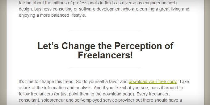 Subheaders Styling Freelance Switch