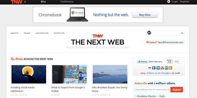 The Next Web Blog Design