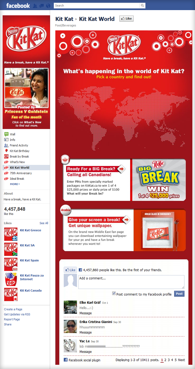 Kit Kat Facebook Page