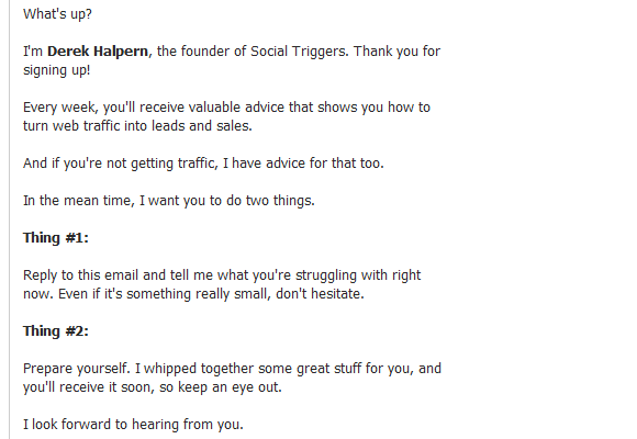 Social Triggers Welcome Email